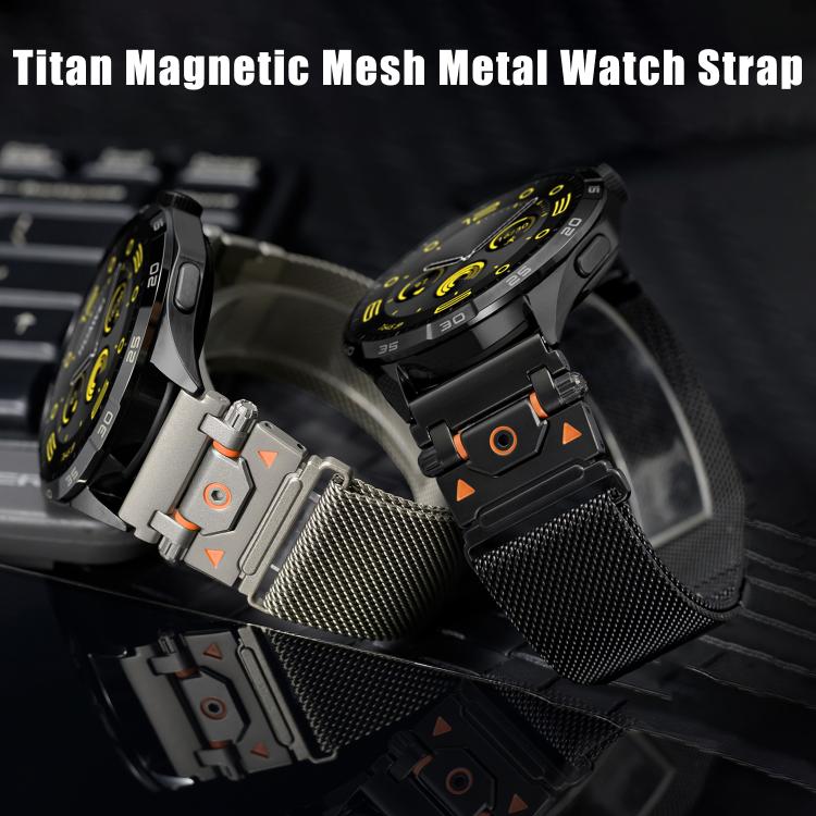 Cinturino per orologio in acciaio inossidabile magnetico Milanese con connettore Titan Head Connector., 20mm, 22mm