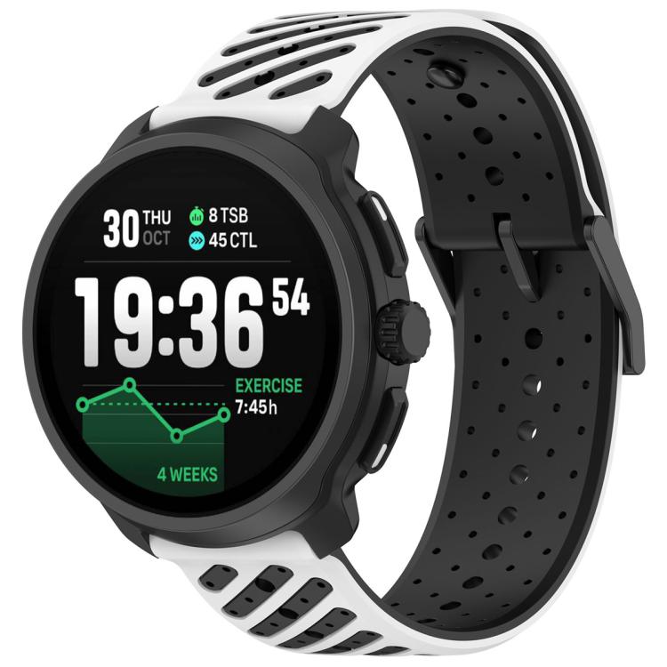 Cinturino per orologio in silicone traspirante con trama twill, 20mm
