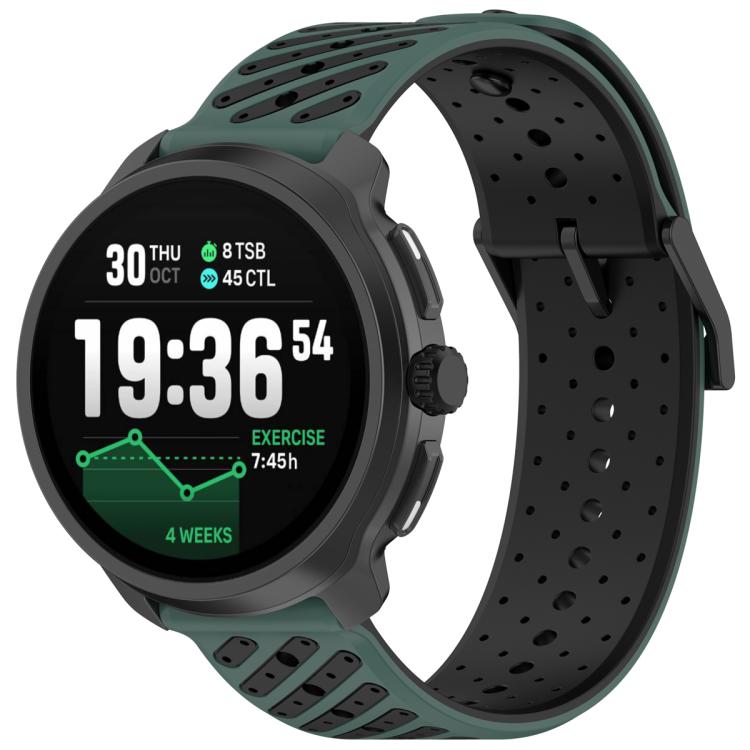 Cinturino per orologio in silicone traspirante con trama twill, 20mm