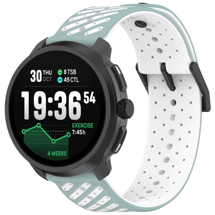Cinturino per orologio in silicone traspirante con trama twill, 20mm
