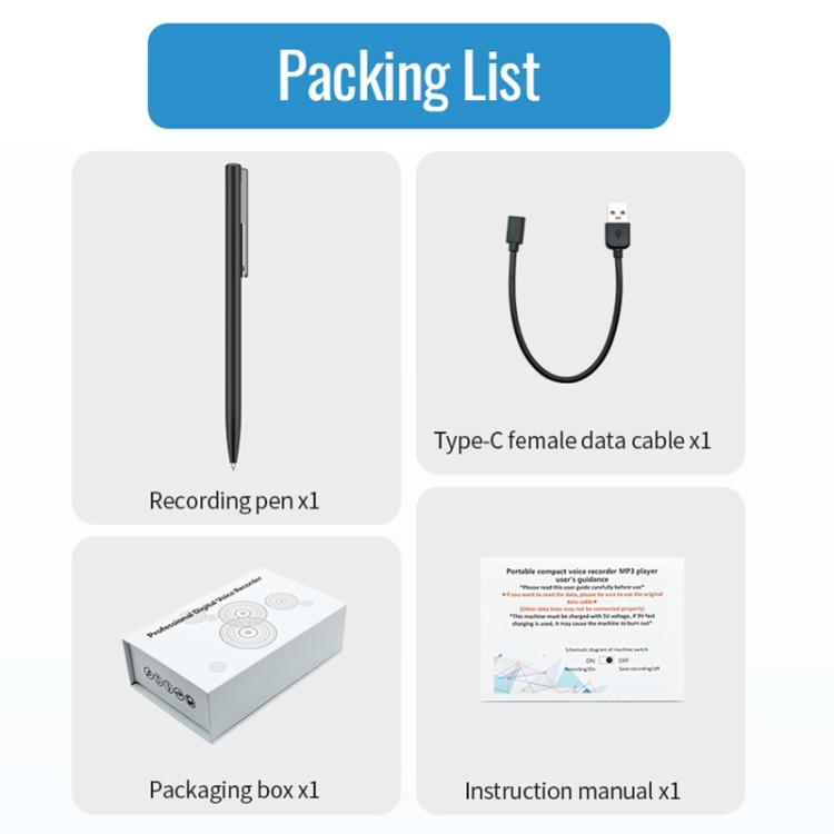 Q97A Penna intelligente 2 in 1 con registrazione vocale AI e supporto per la scrittura a mano - App AIREC, 4GB, 8GB, 16GB, 32GB, 64GB, 128GB