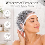 Confezione da 100 cuffie da doccia monouso, copricapo impermeabili portatili., 100pcs/Pack