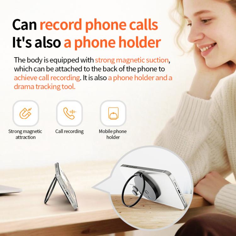 Registratore vocale AI con anello magnetico A30 e supporto per telefono compatibile con l'app AIREC., 8GB, 16GB, 32GB, 64GB, 128GB, 256GB