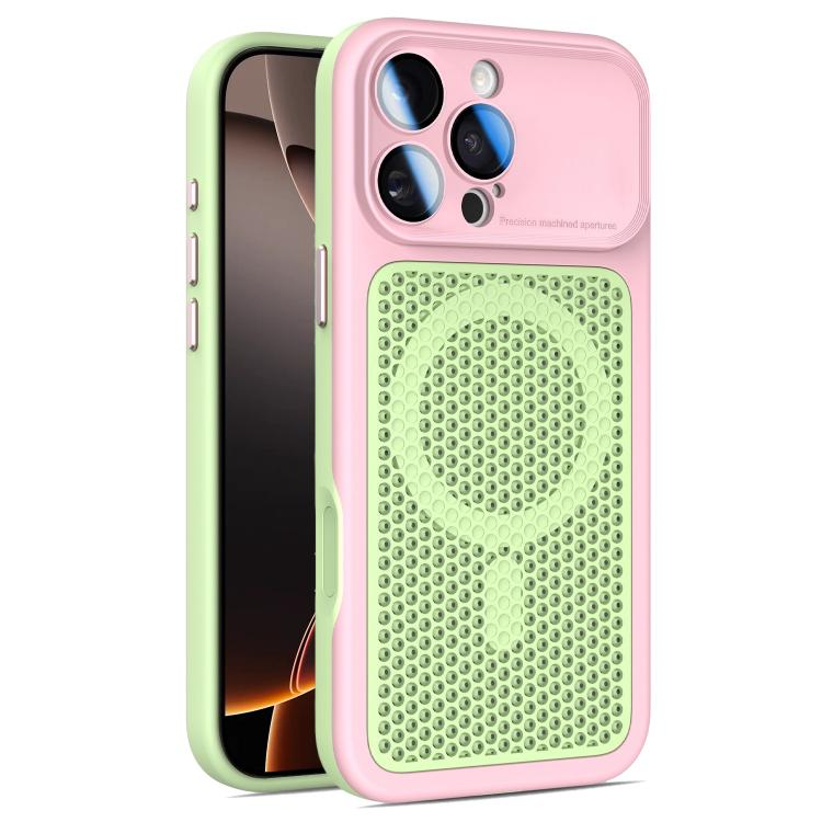 Custodia magnetica di raffreddamento Armor Shield Mesh per telefono con pellicola protettiva per obiettivo., For iPhone 16 Pro, For iPhone 16 Plus, For iPhone 16, For iPhone 15 Pro Max