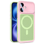 Custodia magnetica di raffreddamento Armor Shield Mesh per telefono con pellicola protettiva per obiettivo., For iPhone 16 Pro, For iPhone 16 Plus, For iPhone 16, For iPhone 15 Pro Max