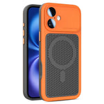 Custodia magnetica di raffreddamento Armor Shield Mesh per telefono con pellicola protettiva per obiettivo., For iPhone 16 Pro, For iPhone 16 Plus, For iPhone 16, For iPhone 15 Pro Max