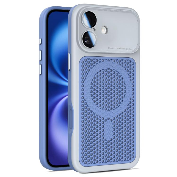 Custodia magnetica di raffreddamento Armor Shield Mesh per telefono con pellicola protettiva per obiettivo., For iPhone 16 Pro, For iPhone 16 Plus, For iPhone 16, For iPhone 15 Pro Max
