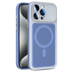 Custodia magnetica di raffreddamento Armor Shield Mesh per telefono con pellicola protettiva per obiettivo., For iPhone 16 Pro, For iPhone 16 Plus, For iPhone 16, For iPhone 15 Pro Max