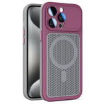 Custodia magnetica di raffreddamento Armor Shield Mesh per telefono con pellicola protettiva per obiettivo., For iPhone 16 Pro, For iPhone 16 Plus, For iPhone 16, For iPhone 15 Pro Max