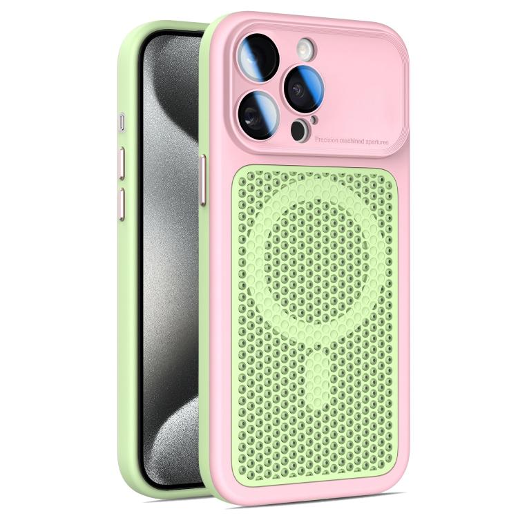 Custodia magnetica di raffreddamento Armor Shield Mesh per telefono con pellicola protettiva per obiettivo., For iPhone 15 Pro, For iPhone 15 Plus / 14 Plus, For iPhone 15, For iPhone 14 / 13