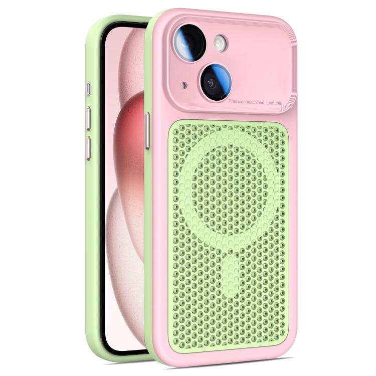 Custodia magnetica di raffreddamento Armor Shield Mesh per telefono con pellicola protettiva per obiettivo., For iPhone 15 Pro, For iPhone 15 Plus / 14 Plus, For iPhone 15, For iPhone 14 / 13