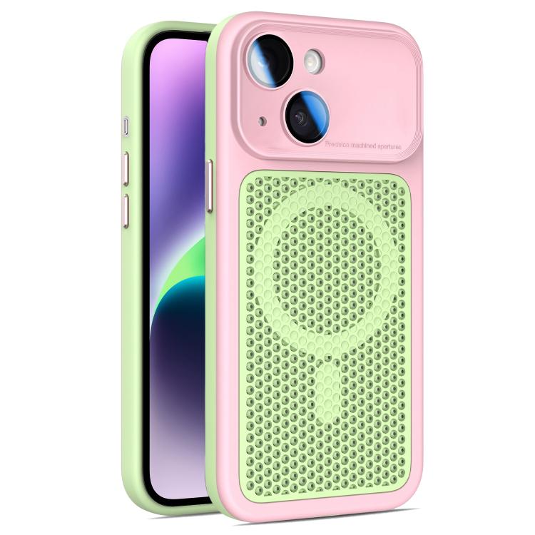 Custodia magnetica di raffreddamento Armor Shield Mesh per telefono con pellicola protettiva per obiettivo., For iPhone 15 Pro, For iPhone 15 Plus / 14 Plus, For iPhone 15, For iPhone 14 / 13