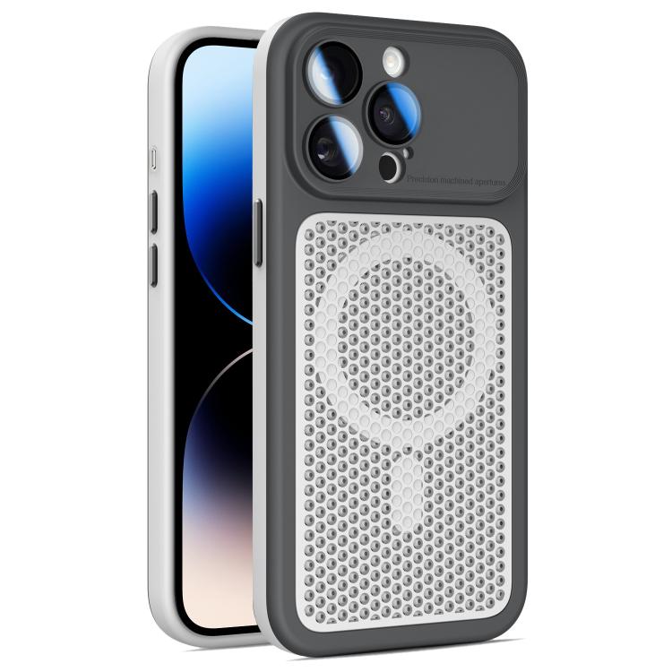 Custodia magnetica di raffreddamento Armor Shield Mesh per telefono con pellicola protettiva per obiettivo., For iPhone 14 Pro, For iPhone 14 Pro Max, For iPhone 13 Pro Max, For iPhone 13 Pro