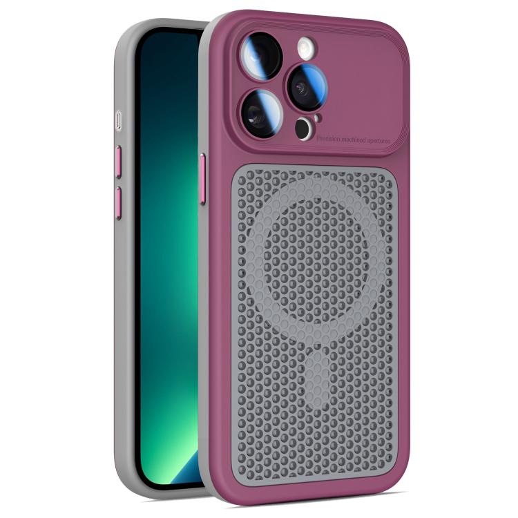 Custodia magnetica di raffreddamento Armor Shield Mesh per telefono con pellicola protettiva per obiettivo., For iPhone 14 Pro, For iPhone 14 Pro Max, For iPhone 13 Pro Max, For iPhone 13 Pro