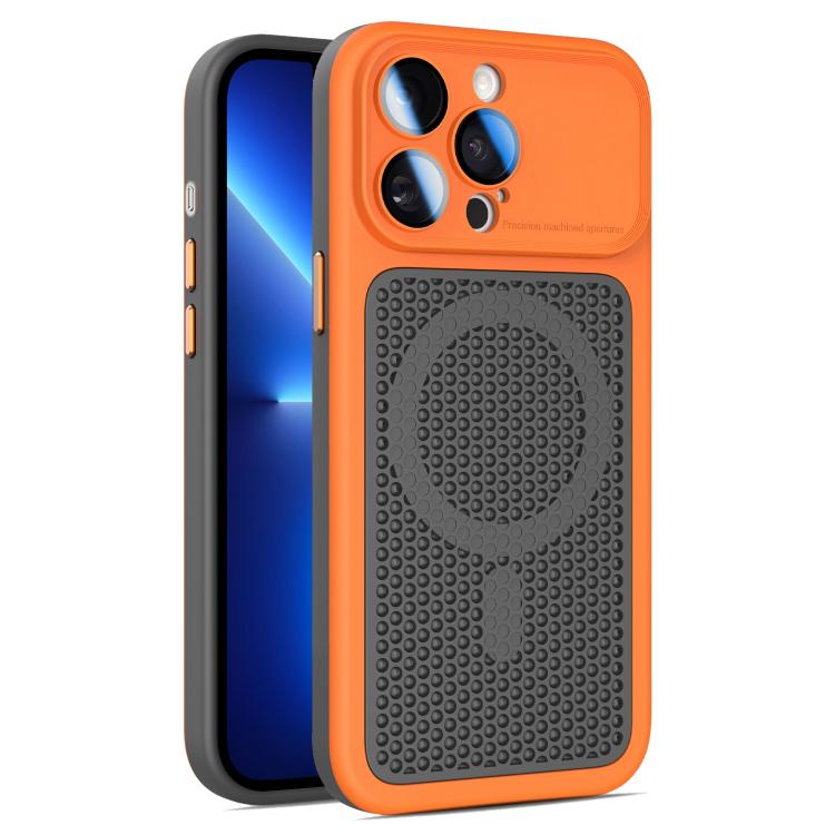 Custodia magnetica di raffreddamento Armor Shield Mesh per telefono con pellicola protettiva per obiettivo., For iPhone 14 Pro, For iPhone 14 Pro Max, For iPhone 13 Pro Max, For iPhone 13 Pro