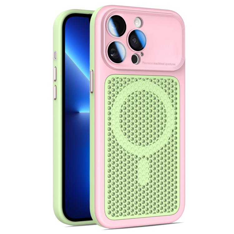 Custodia magnetica di raffreddamento Armor Shield Mesh per telefono con pellicola protettiva per obiettivo., For iPhone 14 Pro, For iPhone 14 Pro Max, For iPhone 13 Pro Max, For iPhone 13 Pro