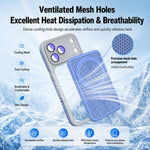 Custodia magnetica di raffreddamento Armor Shield Mesh per telefono con pellicola protettiva per obiettivo., For iPhone 17 Pro Max, For iPhone 17 Pro, For iPhone 17, For iPhone 16 Pro Max