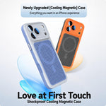 Custodia magnetica di raffreddamento Armor Shield Mesh per telefono con pellicola protettiva per obiettivo., For iPhone 16 Pro, For iPhone 16 Plus, For iPhone 16, For iPhone 15 Pro Max