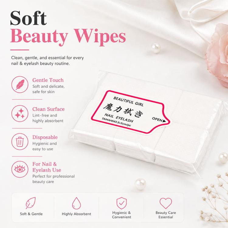 Dischetti struccanti monouso in tessuto non tessuto per manicure, ideali per rimuovere lo smalto.
