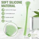 Confezione da 2 raschietti per lingua in silicone a doppia faccia, strumento per la pulizia orale