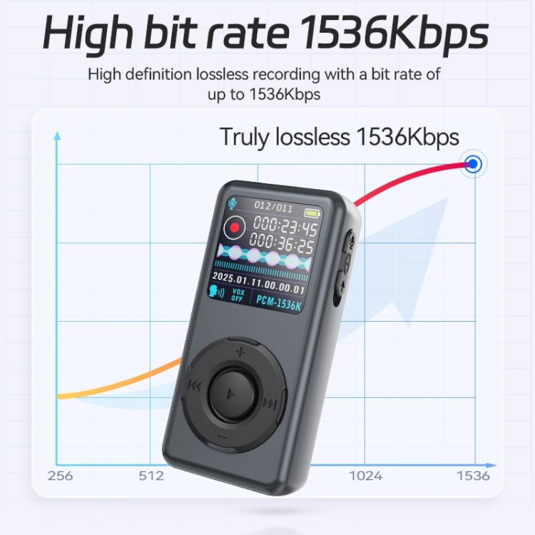 Registratore vocale da collo M21 con display TFT da 0,85 pollici, 4GB, 8GB, 16GB, 32GB, 64GB