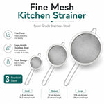 Set 3 in 1 di colino, cucchiaio e rete in acciaio inossidabile LsCook, 6.9+12+17.6cm