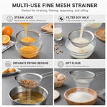 Set 3 in 1 di colino, cucchiaio e rete in acciaio inossidabile LsCook, 6.9+12+17.6cm