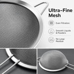 Set 3 in 1 di colino, cucchiaio e rete in acciaio inossidabile LsCook, 6.9+12+17.6cm