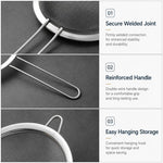 Set 3 in 1 di colino, cucchiaio e rete in acciaio inossidabile LsCook, 6.9+12+17.6cm