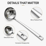 Cucchiaio in acciaio inox LsCook da 7,2 cm, Soup Spoon, Strainer Spoon