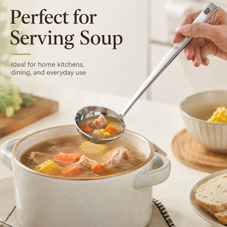 Cucchiaio in acciaio inox LsCook da 7,2 cm, Soup Spoon, Strainer Spoon