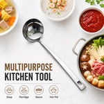 Cucchiaio in acciaio inox LsCook da 7,2 cm, Soup Spoon, Strainer Spoon