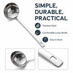 Cucchiaio in acciaio inox LsCook da 7,2 cm, Soup Spoon, Strainer Spoon