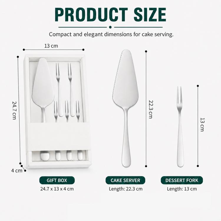 Set di paletta per torte in acciaio inox LsCook, Cake Server Set