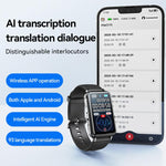 S18A Schermo da 1,47 pollici Traduzione dialoghi AI Registrazione vocale Braccialetto Supporto AIREC-APP, 8GB, 16GB, 32GB, 64GB, 128GB