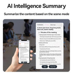 S18A Schermo da 1,47 pollici Traduzione dialoghi AI Registrazione vocale Braccialetto Supporto AIREC-APP, 8GB, 16GB, 32GB, 64GB, 128GB