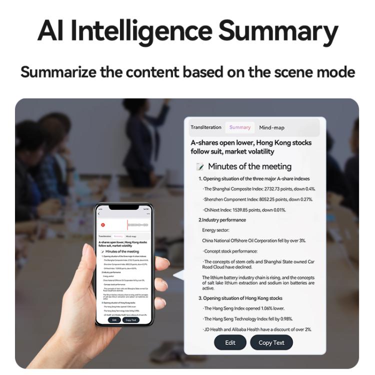 S18A Schermo da 1,47 pollici Traduzione dialoghi AI Registrazione vocale Braccialetto Supporto AIREC-APP, 8GB, 16GB, 32GB, 64GB, 128GB