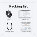 S18A Schermo da 1,47 pollici Traduzione dialoghi AI Registrazione vocale Braccialetto Supporto AIREC-APP, 8GB, 16GB, 32GB, 64GB, 128GB