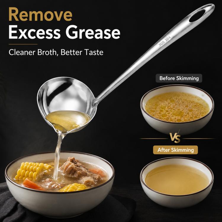 Cucchiaio separatore d'olio in acciaio inossidabile LsCook, Oil Separating Spoon