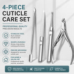 Set di 4 pezzi per manicure: tronchesino per cuticole, taglia cuticole, spingi cuticole, lima per unghie in acciaio inossidabile.