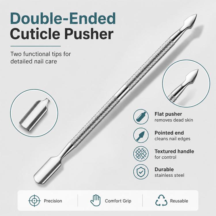 Set di 4 pezzi per manicure: tronchesino per cuticole, taglia cuticole, spingi cuticole, lima per unghie in acciaio inossidabile.