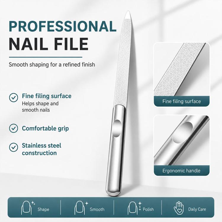 Set di 4 pezzi per manicure: tronchesino per cuticole, taglia cuticole, spingi cuticole, lima per unghie in acciaio inossidabile.