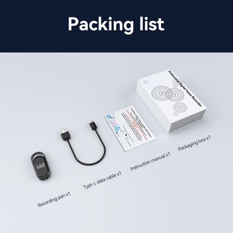 S29A Registratore vocale portatile con intelligenza artificiale e display TFT da 0,42 pollici, compatibile con portachiavi e app AIREC., 8GB, 16GB, 32GB, 64GB, 128GB, 256GB