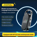 S29A Registratore vocale portatile con intelligenza artificiale e display TFT da 0,42 pollici, compatibile con portachiavi e app AIREC., 8GB, 16GB, 32GB, 64GB, 128GB, 256GB