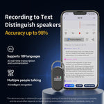 S29A Registratore vocale portatile con intelligenza artificiale e display TFT da 0,42 pollici, compatibile con portachiavi e app AIREC., 8GB, 16GB, 32GB, 64GB, 128GB, 256GB