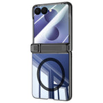 Custodia per telefono magnetica con cerniera trasparente galvanizzata., For Galaxy Z Flip8 5G