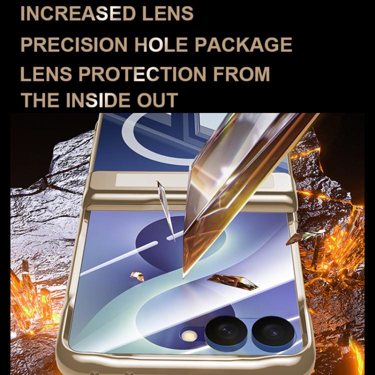 Custodia per telefono magnetica con cerniera trasparente galvanizzata., For Galaxy Z Flip8 5G