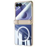 Custodia per telefono magnetica con cerniera trasparente galvanizzata., For Galaxy Z Flip8 5G