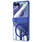 Custodia per telefono magnetica con cerniera trasparente galvanizzata., For Galaxy Z Flip8 5G