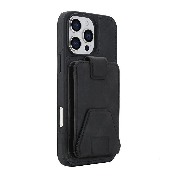 Custodia per telefono magnetica RFID con porta carte staccabile in similpelle stile retrò, design retrò, con protezione RFID., For iPhone 16 Pro Max, For iPhone 16 Pro